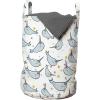 Ambesonne Gothic Laundry Bag, Chest Bones Ribcage Flowers Butterflies Autumn, Hamper Basket with Handles Drawstring Closure for Laundromats, 13″ x 19″, Mustard Tan(Grey Gold)