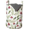 Ambesonne Gothic Laundry Bag, Chest Bones Ribcage Flowers Butterflies Autumn, Hamper Basket with Handles Drawstring Closure for Laundromats, 13″ x 19″, Mustard Tan(Green Ruby)