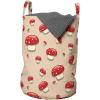 Ambesonne Gothic Laundry Bag, Chest Bones Ribcage Flowers Butterflies Autumn, Hamper Basket with Handles Drawstring Closure for Laundromats, 13″ x 19″, Mustard Tan(Ivory Red)