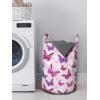 Ambesonne Gothic Laundry Bag, Chest Bones Ribcage Flowers Butterflies Autumn, Hamper Basket with Handles Drawstring Closure for Laundromats, 13″ x 19″, Mustard Tan(Purple Pink)