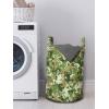 Ambesonne Gothic Laundry Bag, Chest Bones Ribcage Flowers Butterflies Autumn, Hamper Basket with Handles Drawstring Closure for Laundromats, 13″ x 19″, Mustard Tan(Sage Pine Green)