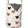 Ambesonne Gothic Laundry Bag, Chest Bones Ribcage Flowers Butterflies Autumn, Hamper Basket with Handles Drawstring Closure for Laundromats, 13″ x 19″, Mustard Tan(Black Brown)