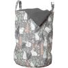 Ambesonne Gothic Laundry Bag, Chest Bones Ribcage Flowers Butterflies Autumn, Hamper Basket with Handles Drawstring Closure for Laundromats, 13″ x 19″, Mustard Tan(Multicolor)