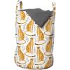Ambesonne Gothic Laundry Bag, Chest Bones Ribcage Flowers Butterflies Autumn, Hamper Basket with Handles Drawstring Closure for Laundromats, 13″ x 19″, Mustard Tan(White Orange)