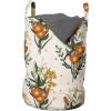 Ambesonne Gothic Laundry Bag, Chest Bones Ribcage Flowers Butterflies Autumn, Hamper Basket with Handles Drawstring Closure for Laundromats, 13″ x 19″, Mustard Tan(Orange Champagne)