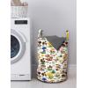 Ambesonne Gothic Laundry Bag, Chest Bones Ribcage Flowers Butterflies Autumn, Hamper Basket with Handles Drawstring Closure for Laundromats, 13″ x 19″, Mustard Tan(Brown Beige Green)