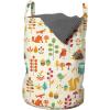 Ambesonne Gothic Laundry Bag, Chest Bones Ribcage Flowers Butterflies Autumn, Hamper Basket with Handles Drawstring Closure for Laundromats, 13″ x 19″, Mustard Tan(Cream Orange)
