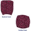 Ambesonne Heart Office Chair Slipcover, Illustration of Grungy Sketch Look Love Repetitive Romantic Valentines Day, Protective Stretch Decorative Fabric Cover, Pink and Dark Maroon