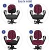 Ambesonne Heart Office Chair Slipcover, Illustration of Grungy Sketch Look Love Repetitive Romantic Valentines Day, Protective Stretch Decorative Fabric Cover, Pink and Dark Maroon
