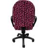 Ambesonne Heart Office Chair Slipcover, Illustration of Grungy Sketch Look Love Repetitive Romantic Valentines Day, Protective Stretch Decorative Fabric Cover, Pink and Dark Maroon