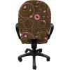 Ambesonne Hearts Office Chair Slipcover, Valentines Day Themed Ornate Romantic Pink Circles and Shapes on Dark Background, Protective Stretch Decorative Fabric Cover, Pink Brown