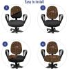 Ambesonne Hearts Office Chair Slipcover, Valentines Day Themed Ornate Romantic Pink Circles and Shapes on Dark Background, Protective Stretch Decorative Fabric Cover, Pink Brown