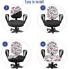 Ambesonne Love Office Chair Slipcover, Romantic Sketch Style Hearts Lovers Valentines Birthday Childish Pattern, Protective Stretch Decorative Fabric Cover, Grey White Hot Pink
