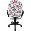 Ambesonne Love Office Chair Slipcover, Romantic Sketch Style Hearts Lovers Valentines Birthday Childish Pattern, Protective Stretch Decorative Fabric Cover, Grey White Hot Pink