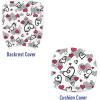 Ambesonne Love Office Chair Slipcover, Romantic Sketch Style Hearts Lovers Valentines Birthday Childish Pattern, Protective Stretch Decorative Fabric Cover, Grey White Hot Pink