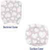 Ambesonne Neutral Office Chair Slipcover, Valentines Day Theme Hand Drawn Hearts Diagonal Stripes Romantic Love Pattern, Protective Stretch Decorative Fabric Cover, Standard Size, Pearl and White
