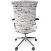 Ambesonne Romantic Office Chair Cover, I Love You Words Hearts Romance Couple Valentine Plain Backdrop, Stretchable Decorative Universal Size High Back Printed Slipcover, Vermilion Black White(Vermilion Black White)