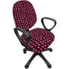 Ambesonne Heart Office Chair Slipcover, Illustration of Grungy Sketch Look Love Repetitive Romantic Valentines Day, Protective Stretch Decorative Fabric Cover, Pink and Dark Maroon