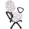 Ambesonne Neutral Office Chair Slipcover, Valentines Day Theme Hand Drawn Hearts Diagonal Stripes Romantic Love Pattern, Protective Stretch Decorative Fabric Cover, Standard Size, Pearl and White