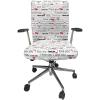 Ambesonne Romantic Office Chair Cover, I Love You Words Hearts Romance Couple Valentine Plain Backdrop, Stretchable Decorative Universal Size High Back Printed Slipcover, Vermilion Black White(Vermilion Black White)