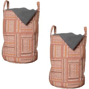 Ambesonne Gothic Laundry Bag, Chest Bones Ribcage Flowers Butterflies Autumn, Hamper Basket with Handles Drawstring Closure for Laundromats, 13″ x 19″, Mustard Tan(Rust Grey)