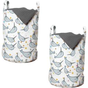Ambesonne Gothic Laundry Bag, Chest Bones Ribcage Flowers Butterflies Autumn, Hamper Basket with Handles Drawstring Closure for Laundromats, 13″ x 19″, Mustard Tan(Grey Gold)