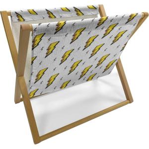Ambesonne Love Magazine and Book Holder, Hand Written I Love You Phrases Heart Valentines Day Inspiration, Floor Rack Decor for Interior of Home & Office, 22″ x 19″, Vermilion Black White(Yellow Black White)