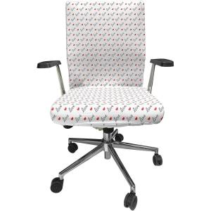 Ambesonne Love Office Chair Cover, Love Valentines Day Calligraphy Illustration Ornament Illustration Art, Stretchable Decorative Universal Size High Back Printed Slipcover, Vermilion Black(Vermilion Black)