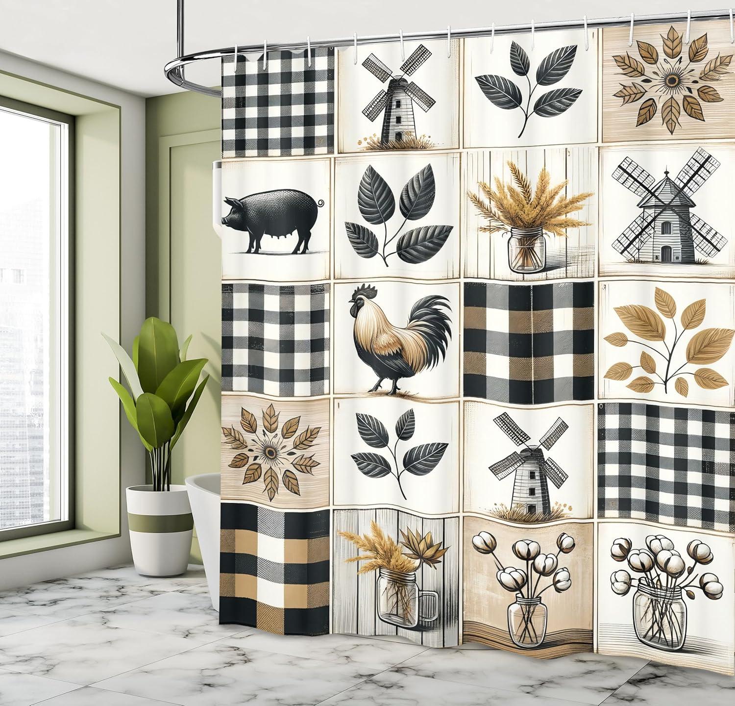 imageAmbesonne Floral Shower Curtain Romantic Tender Garden of Daisy Like Flowers and Leaves 70s Groovy Nature Cloth Fabric Bathroom Decor Set with Hooks 69 W x 70 L Reseda Green and PinkPale Brown Charcoal Grey
