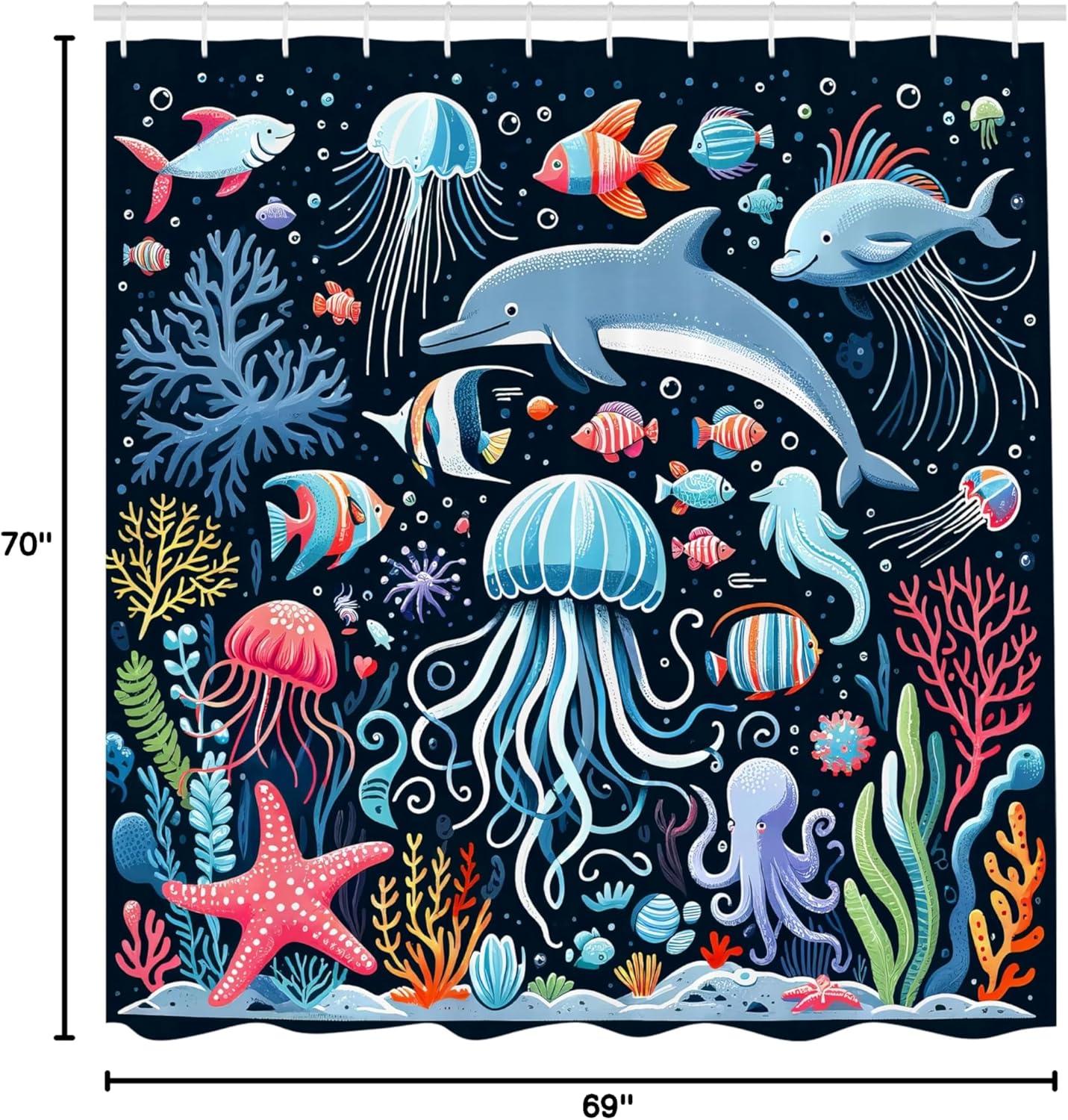 imageAmbesonne Floral Shower Curtain Romantic Tender Garden of Daisy Like Flowers and Leaves 70s Groovy Nature Cloth Fabric Bathroom Decor Set with Hooks 69 W x 70 L Reseda Green and PinkDark Petrol Blue