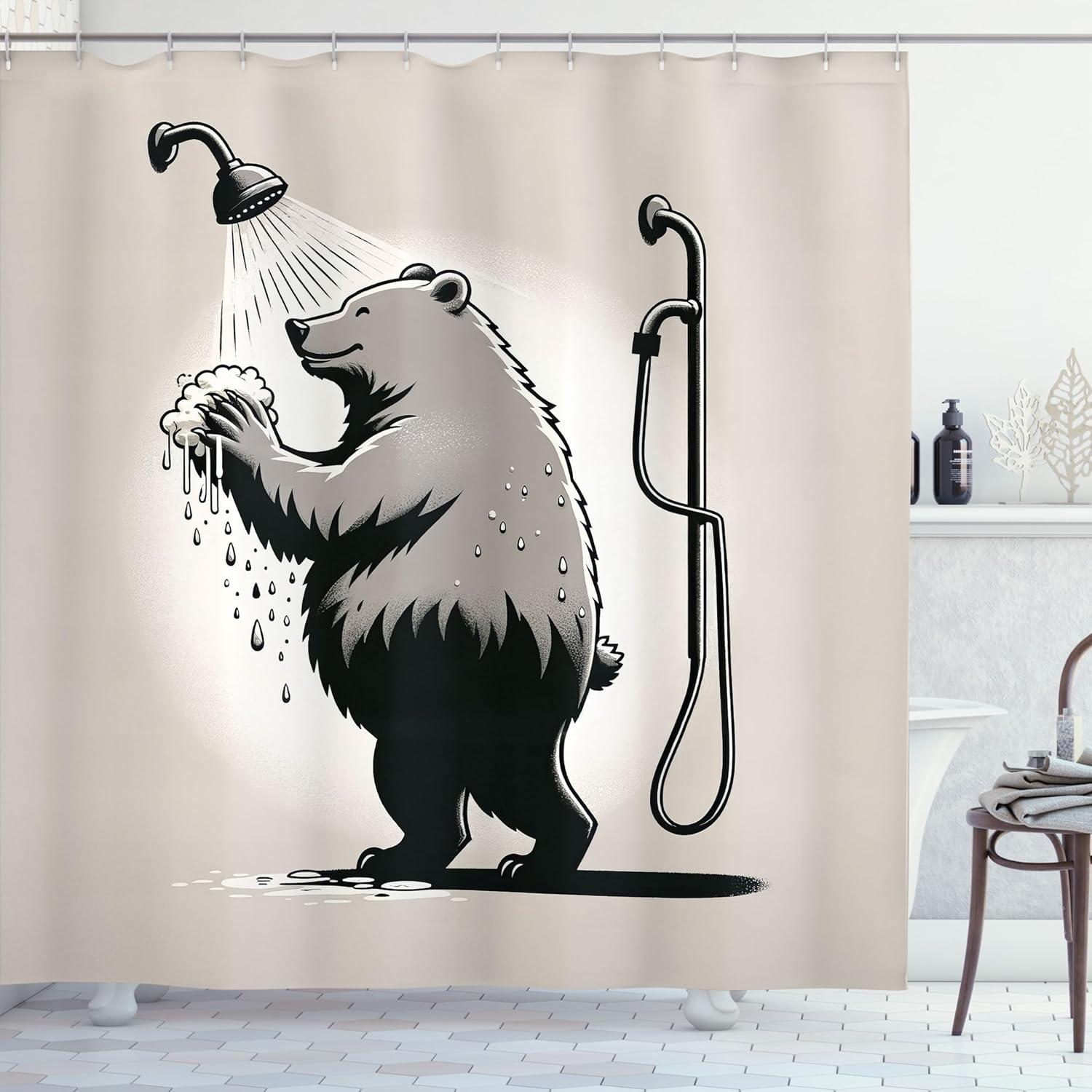 imageAmbesonne Floral Shower Curtain Romantic Tender Garden of Daisy Like Flowers and Leaves 70s Groovy Nature Cloth Fabric Bathroom Decor Set with Hooks 69 W x 70 L Reseda Green and PinkPale Tan and Taupe Grey