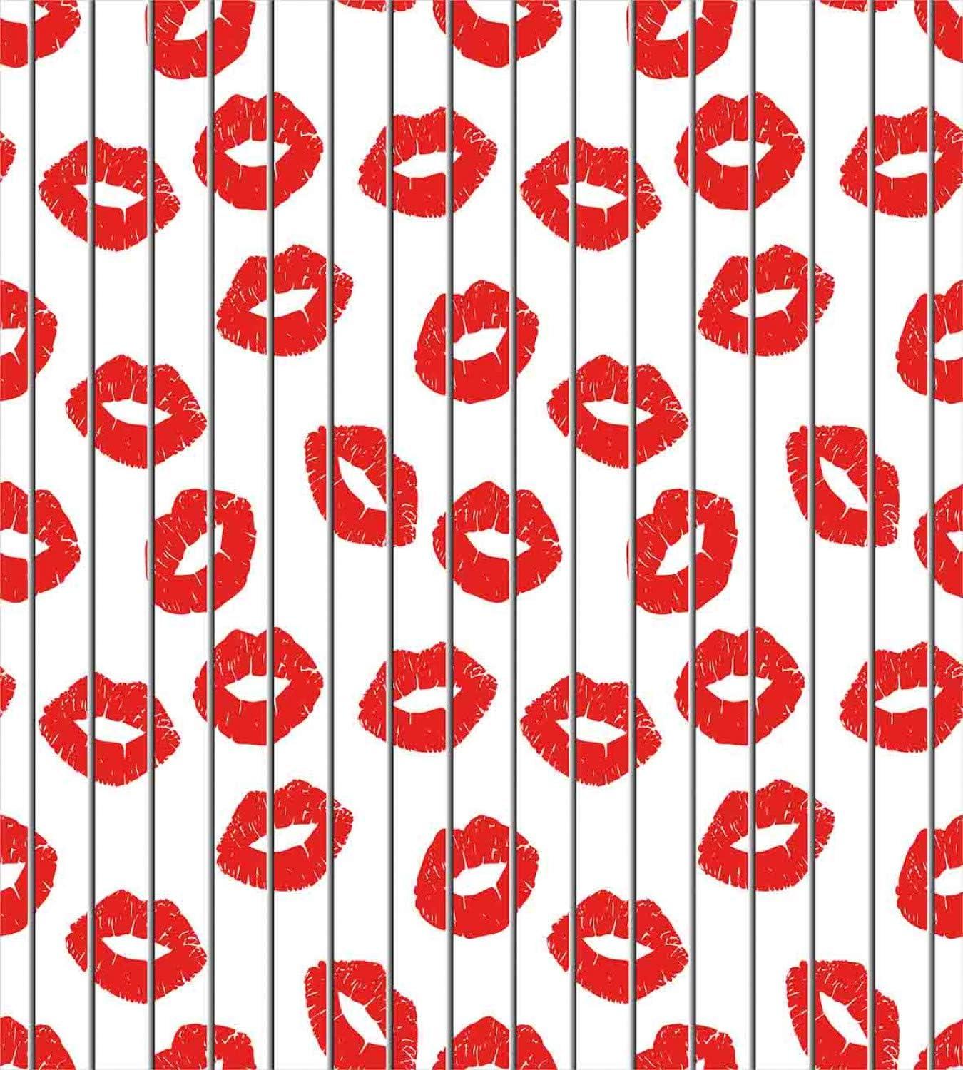 imageAmbesonne Glamour Duvet Cover Set Woman Lips Behind The Bars Female Love Romance Valentines Day Print Decorative 3 Piece Bedding Set with 2 Pillow Shams Queen Size Scarlet White and Grey