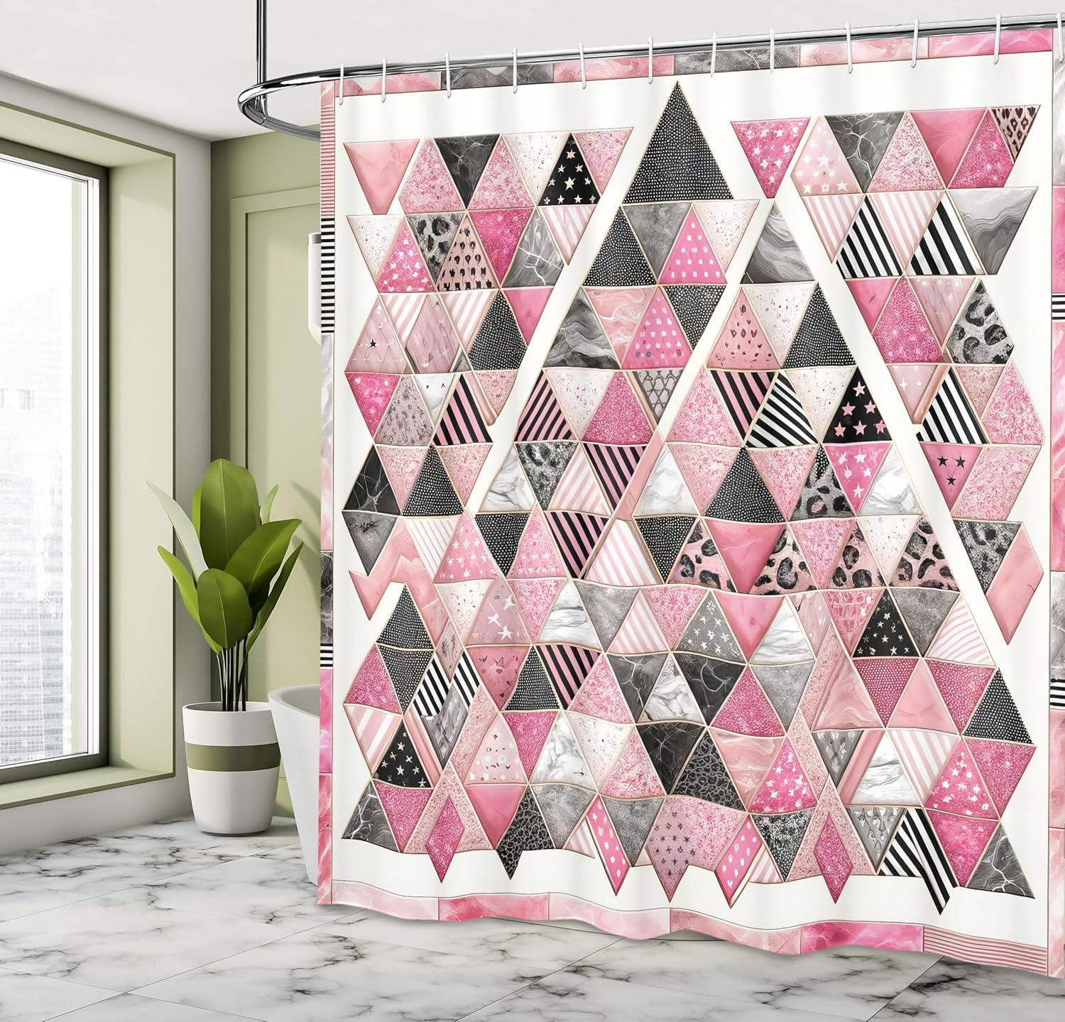 imageAmbesonne Leopard Print Shower Curtain Blooming Romantic Medieval Garden Roses Weathered Earthy Details Cloth Fabric Bathroom Decor Set with Hooks 69 W x 70 L Pale Pink Laurel GreenBlush White Dark Grey
