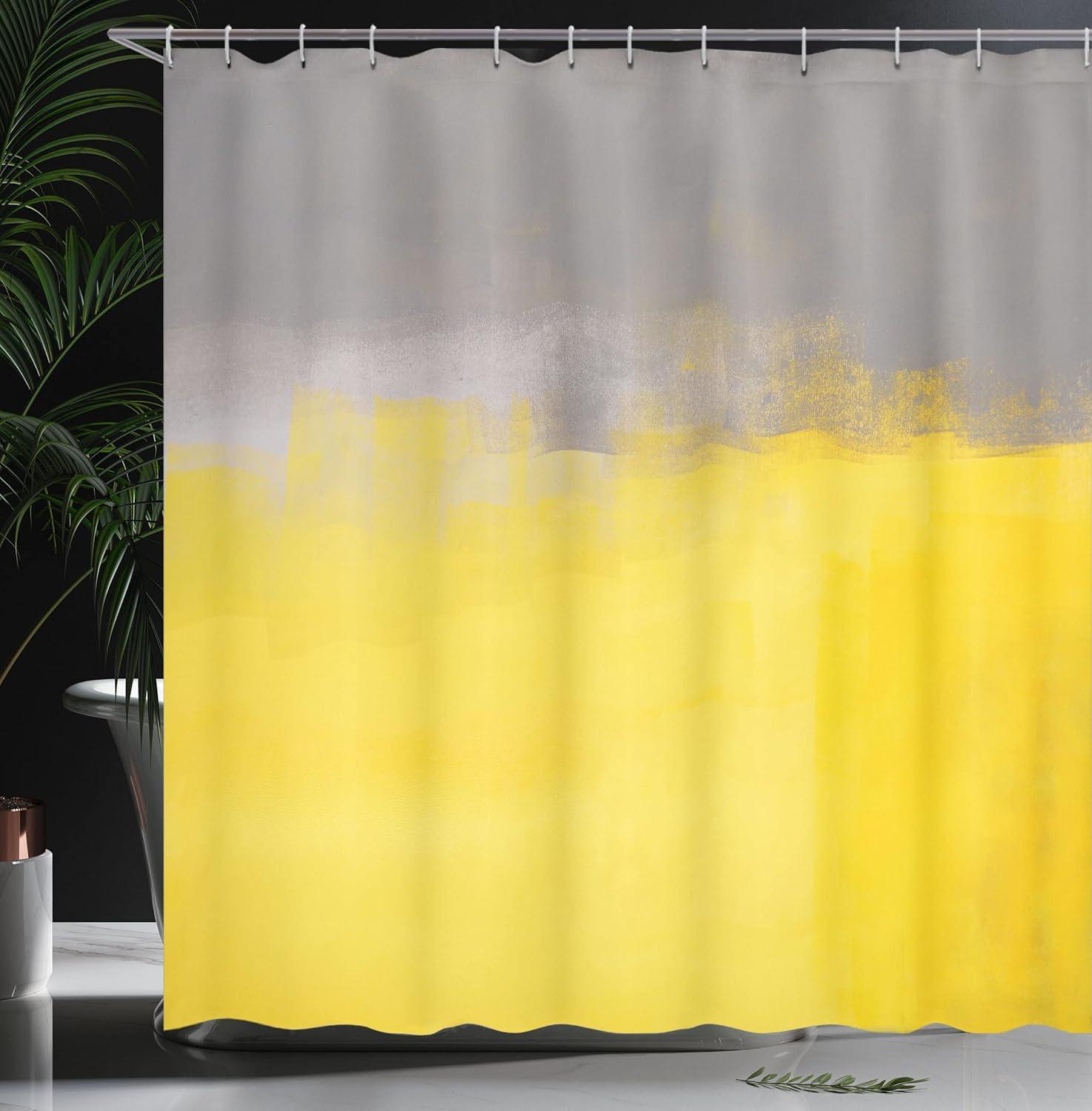 imageAmbesonne Live Laugh Love Shower Curtain Romantic Design with Hand Drawn Stripes and Calligraphic Text Cloth Fabric Bathroom Decor Set with Hooks 70 Long White YellowDimgray Yellow