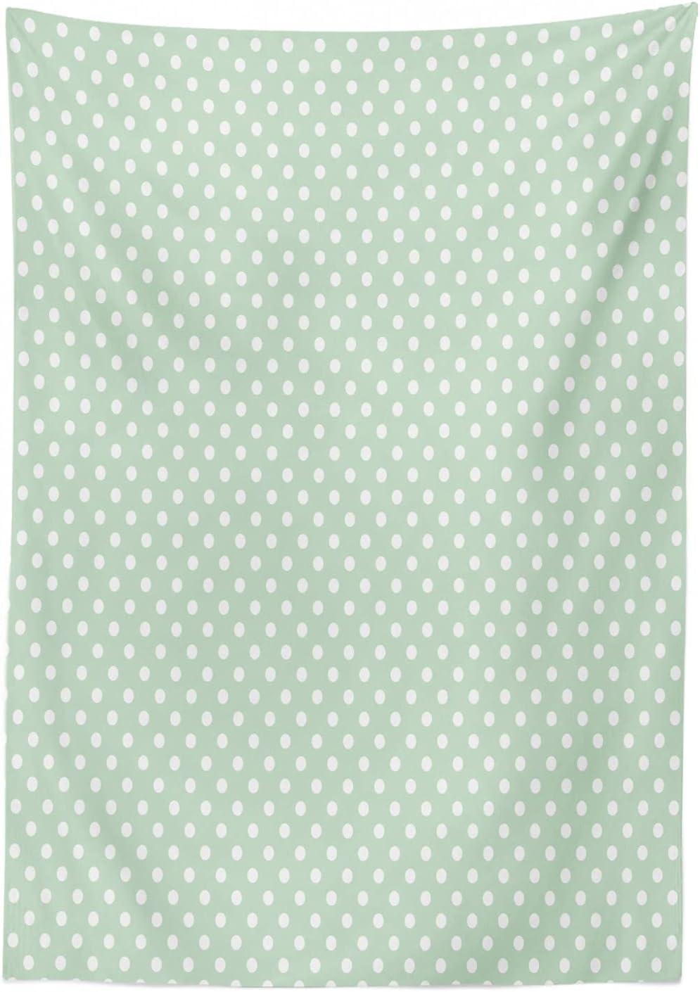 imageAmbesonne Love Tablecloth Hearts Pattern in Modern Style Valentines Day Ornate Happiness Warm Feelings Rectangular Table Cover for Dining Room Kitchen Decor 60 X 84 White RubyGreen White
