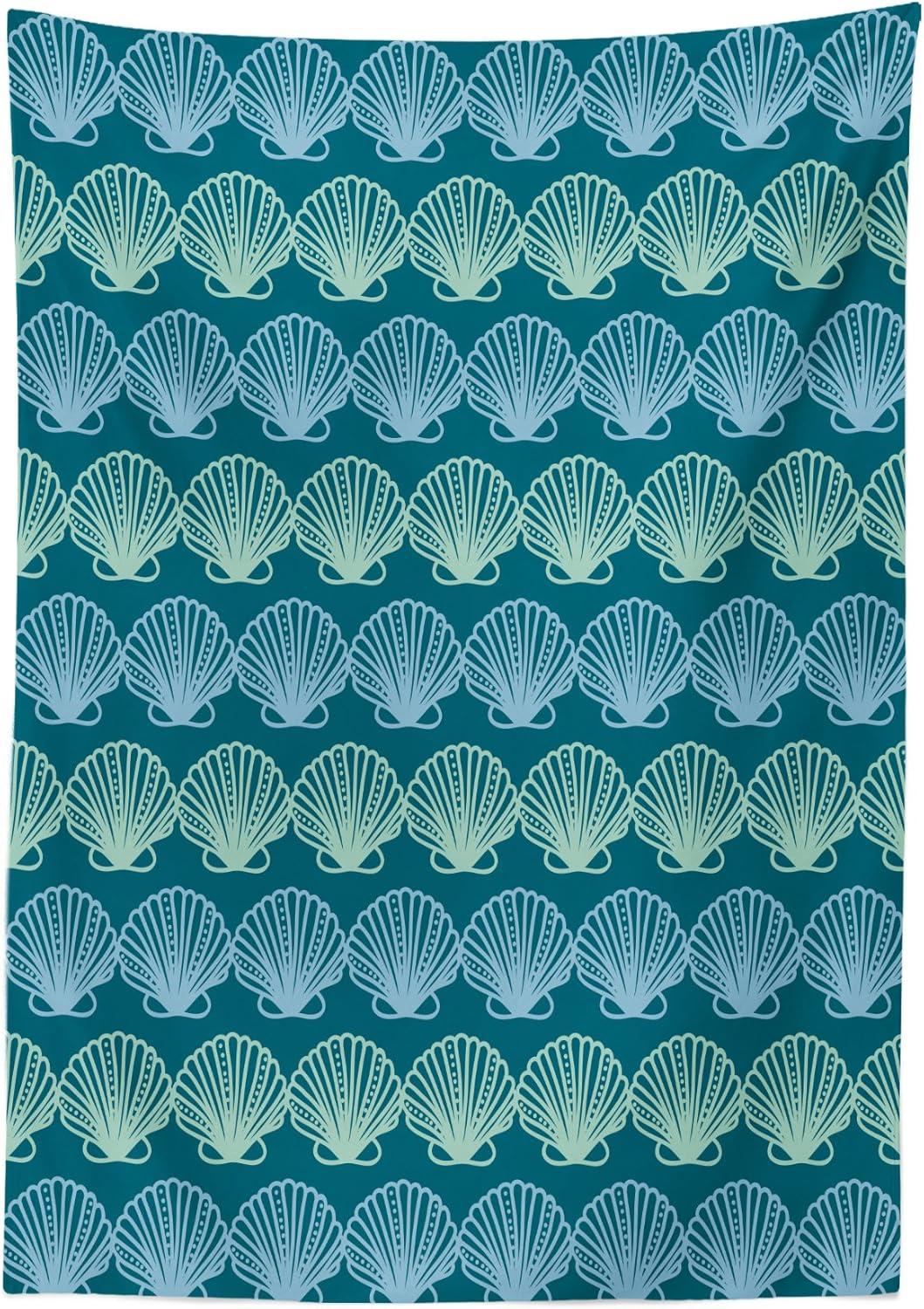 imageAmbesonne Love Tablecloth Hearts Pattern in Modern Style Valentines Day Ornate Happiness Warm Feelings Rectangular Table Cover for Dining Room Kitchen Decor 60 X 84 White RubyTurquoise Blue