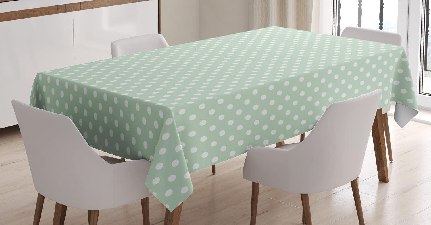 imageAmbesonne Love Tablecloth Hearts Pattern in Modern Style Valentines Day Ornate Happiness Warm Feelings Rectangular Table Cover for Dining Room Kitchen Decor 60 X 84 White RubyGreen White