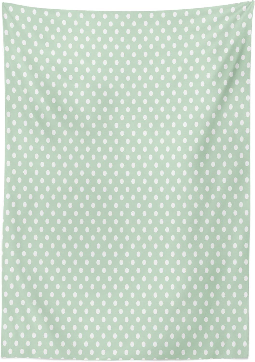 imageAmbesonne Love Tablecloth Hearts Pattern in Modern Style Valentines Day Ornate Happiness Warm Feelings Rectangular Table Cover for Dining Room Kitchen Decor 60 X 84 White RubyGreen White