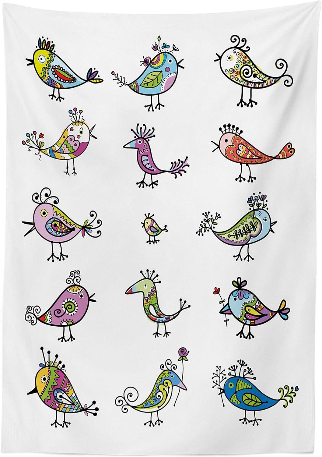 imageAmbesonne Love Tablecloth Hearts Pattern in Modern Style Valentines Day Ornate Happiness Warm Feelings Rectangular Table Cover for Dining Room Kitchen Decor 60 X 84 White RubyPurple Yellow