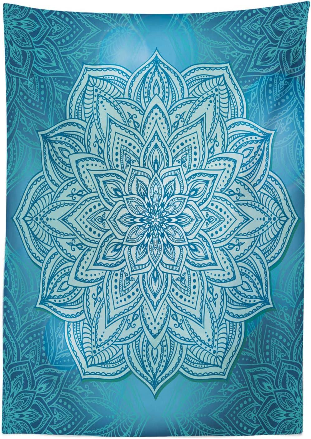 imageAmbesonne Love Tablecloth Hearts Pattern in Modern Style Valentines Day Ornate Happiness Warm Feelings Rectangular Table Cover for Dining Room Kitchen Decor 60 X 84 White RubyBlue Turquoise