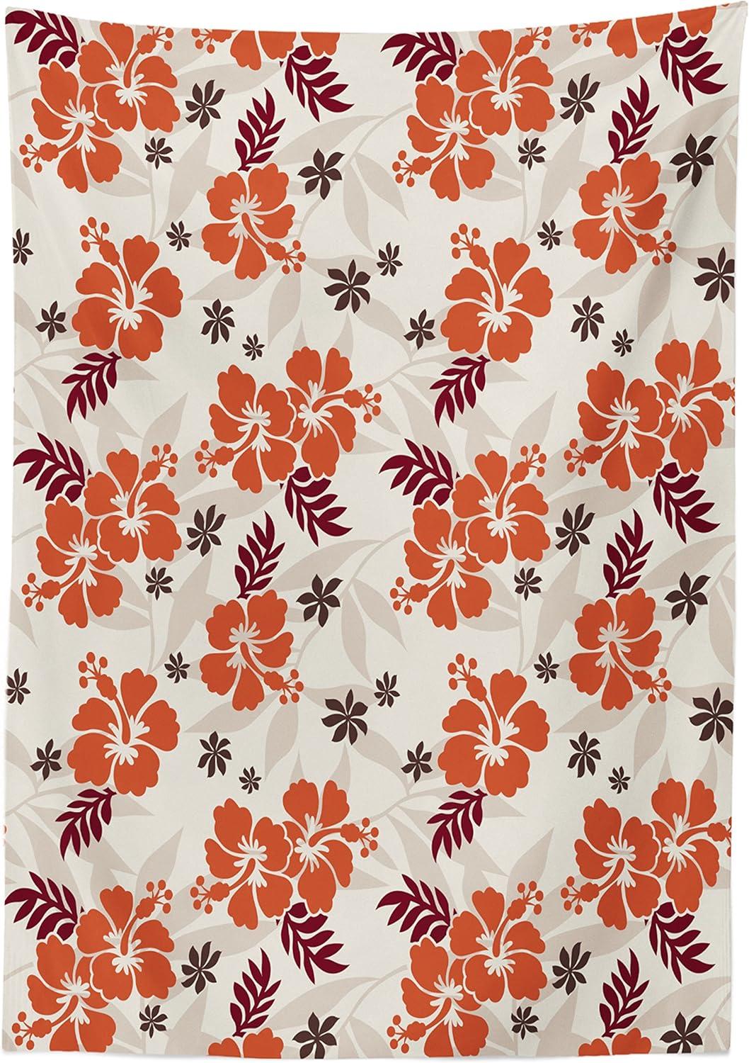 imageAmbesonne Love Tablecloth Hearts Pattern in Modern Style Valentines Day Ornate Happiness Warm Feelings Rectangular Table Cover for Dining Room Kitchen Decor 60 X 84 White RubyOrange Cream