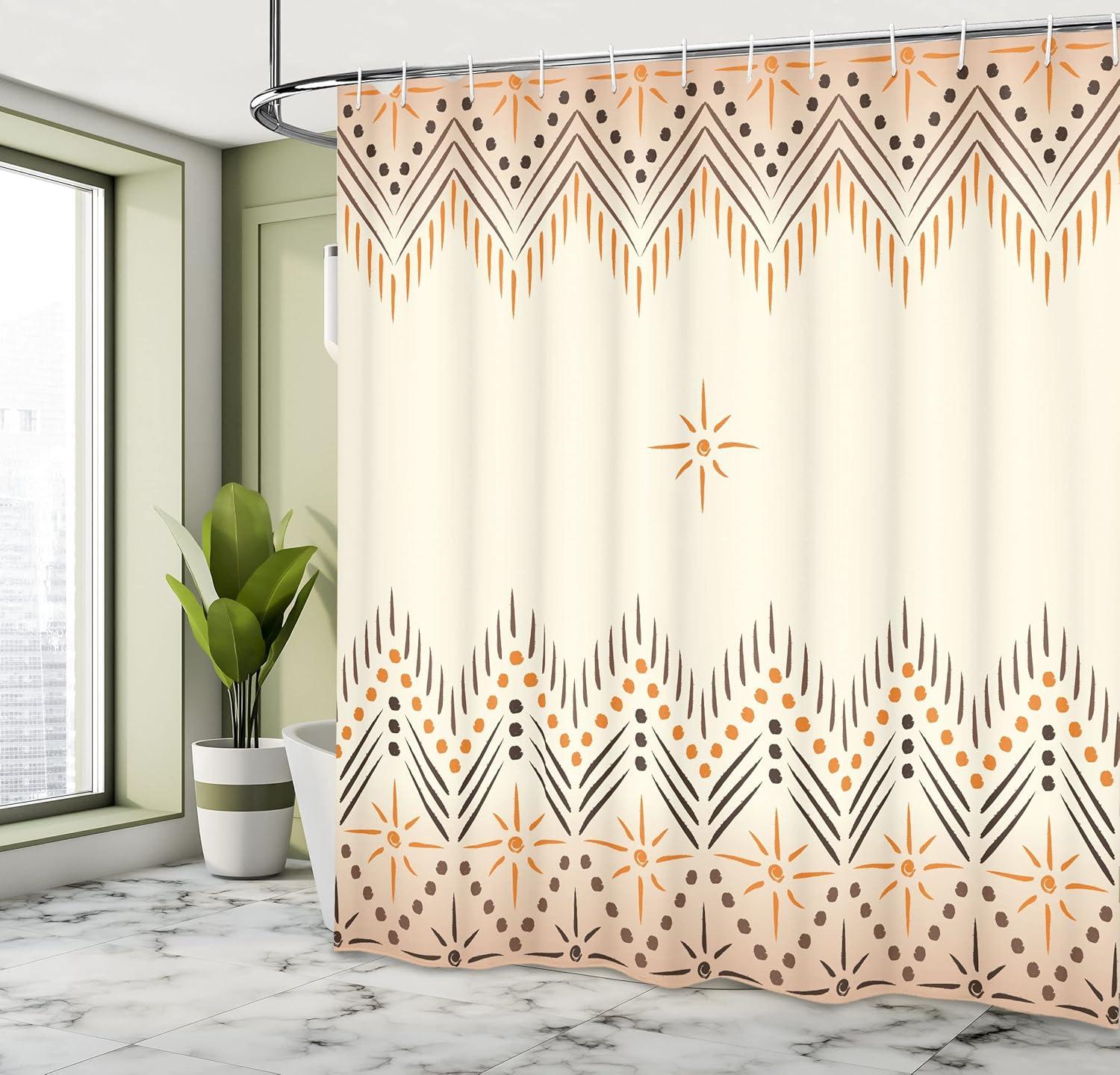 imageAmbesonne Mystic Shower Curtain Horse in Roses Garden with Butterflies Fantasy Romantic Moon Print Cloth Fabric Bathroom Decor Set with Hooks 69 W x 70 L Beige BrownAmber Peach