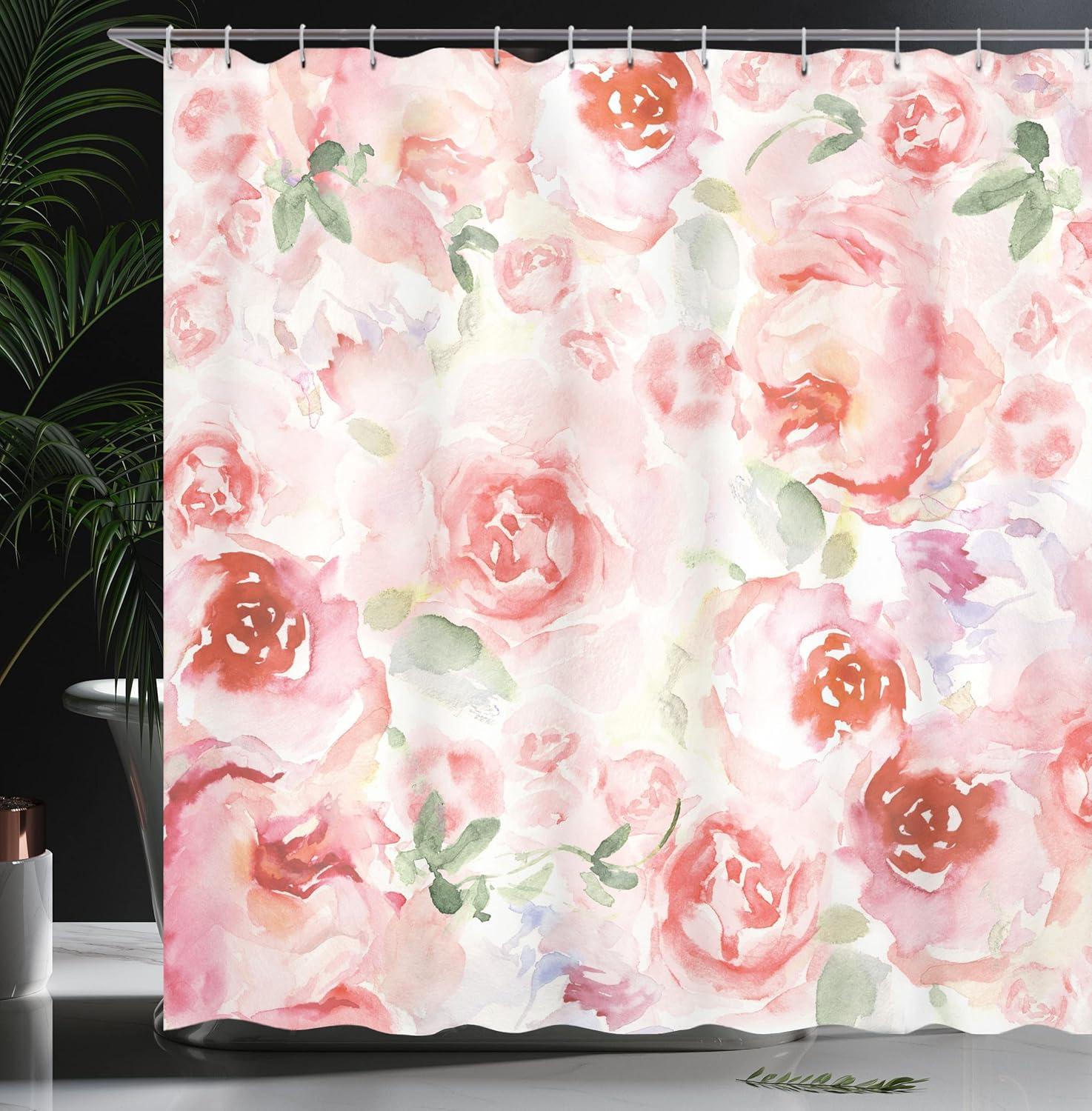 imageAmbesonne Mystic Shower Curtain Horse in Roses Garden with Butterflies Fantasy Romantic Moon Print Cloth Fabric Bathroom Decor Set with Hooks 69 W x 70 L Beige BrownGreen Pink