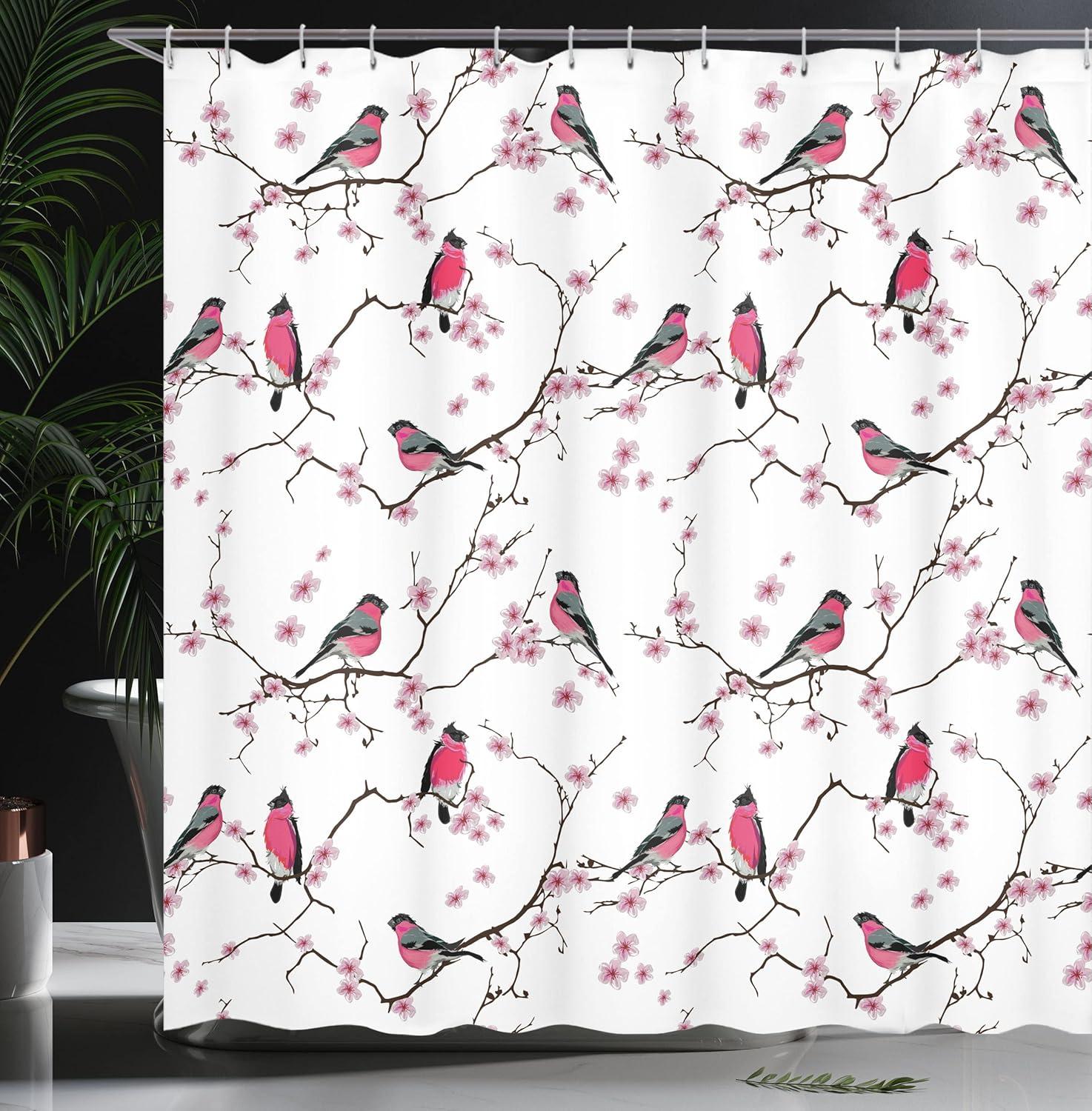 imageAmbesonne Mystic Shower Curtain Horse in Roses Garden with Butterflies Fantasy Romantic Moon Print Cloth Fabric Bathroom Decor Set with Hooks 69 W x 70 L Beige BrownPink Black