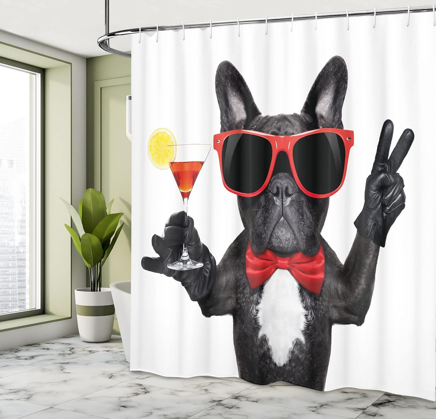 imageAmbesonne Mystic Shower Curtain Horse in Roses Garden with Butterflies Fantasy Romantic Moon Print Cloth Fabric Bathroom Decor Set with Hooks 69 W x 70 L Beige BrownVermilion Black