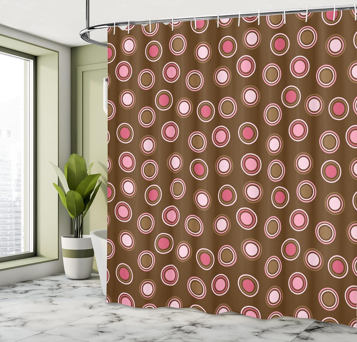 imageAmbesonne Mystic Shower Curtain Horse in Roses Garden with Butterflies Fantasy Romantic Moon Print Cloth Fabric Bathroom Decor Set with Hooks 69 W x 70 L Beige BrownBrown Pink