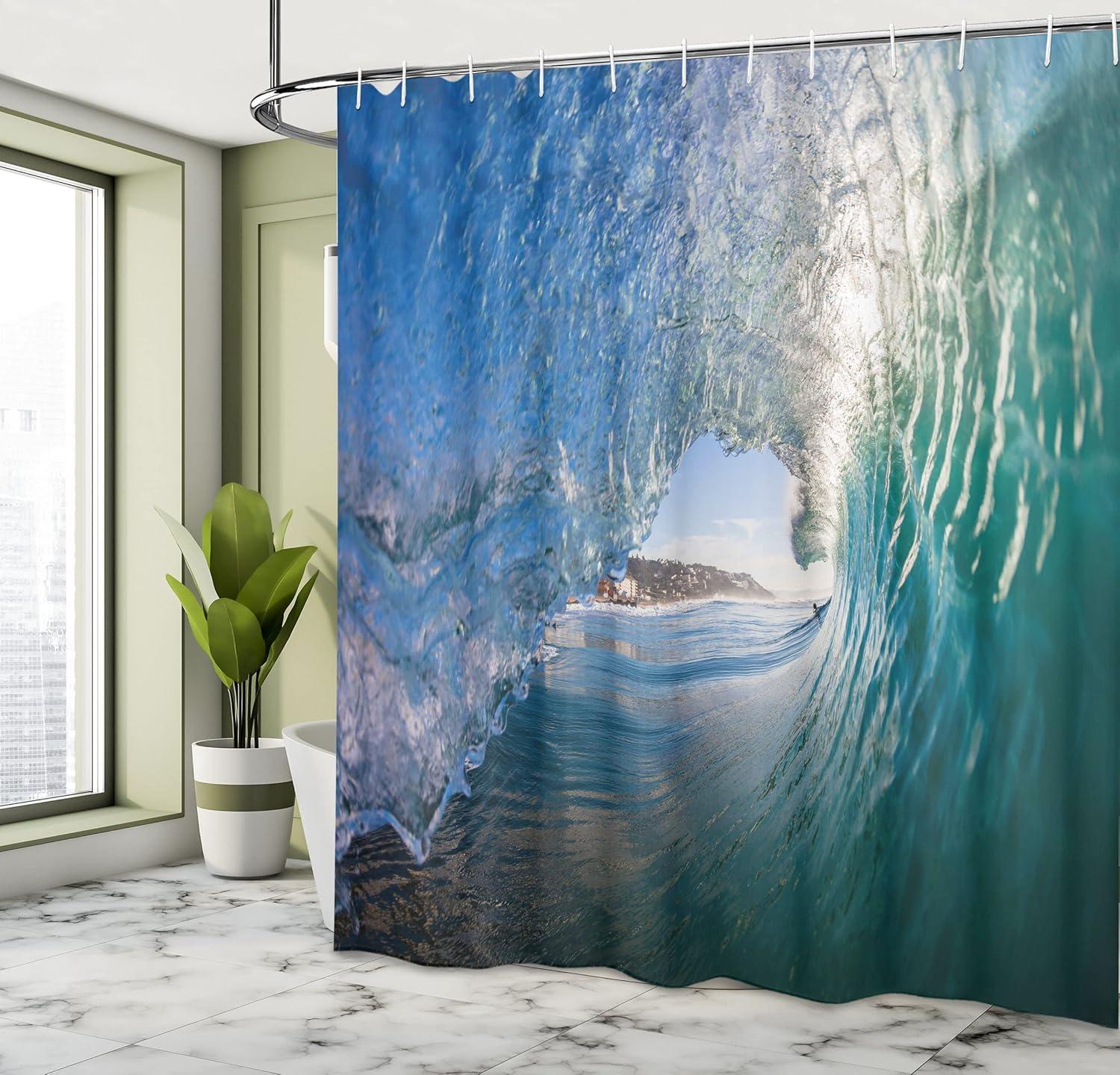imageAmbesonne Mystic Shower Curtain Horse in Roses Garden with Butterflies Fantasy Romantic Moon Print Cloth Fabric Bathroom Decor Set with Hooks 69 W x 70 L Beige BrownTeal Pale Blue
