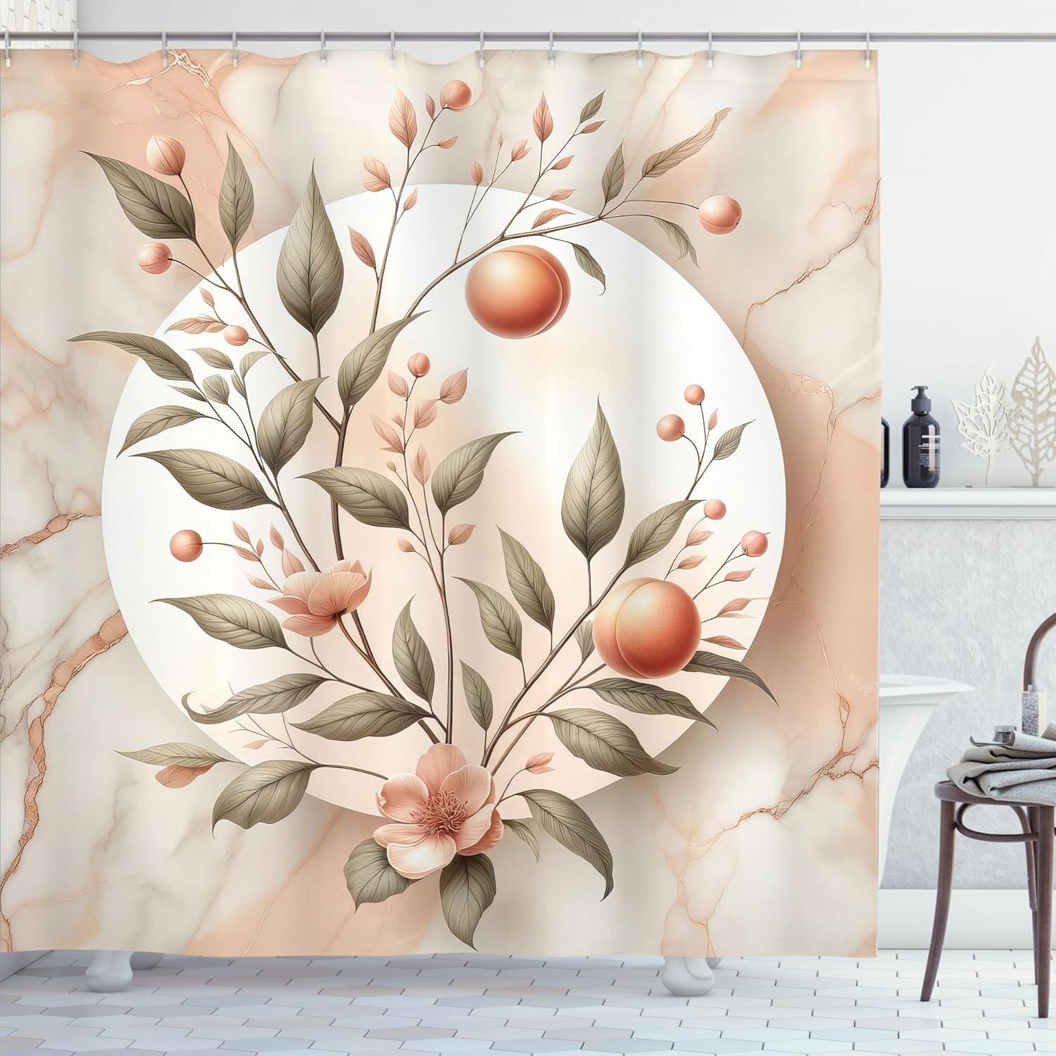 imageAmbesonne Pink Shower Curtain Dreamy Huddle of Carnation Flowers with Gentle Petals on Plain Backdrop Cloth Fabric Bathroom Decor Set with Hooks 69 W x 70 L Dark Sea Green Pale KhakiSlate Brown and Pale Tan