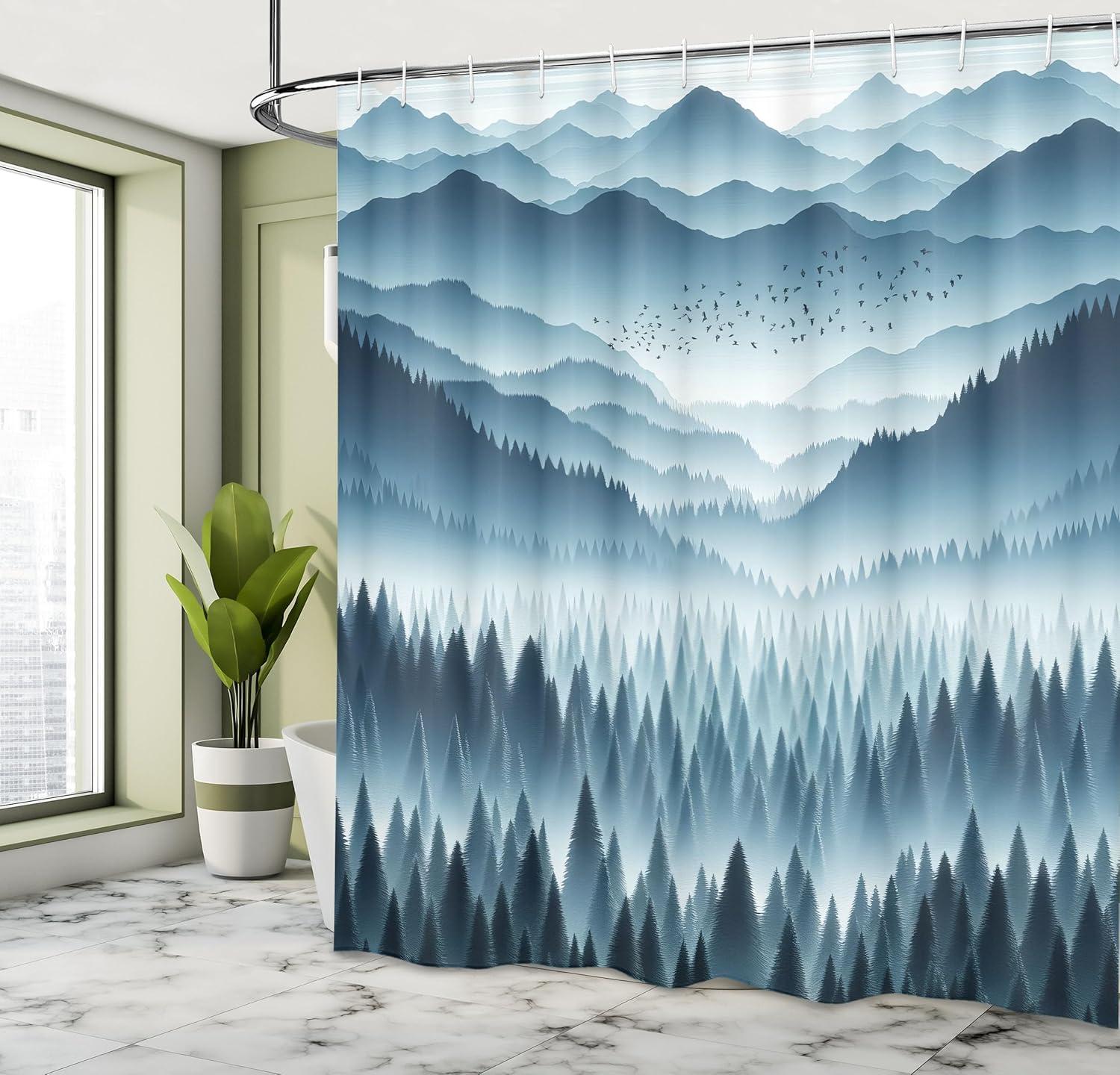 imageAmbesonne Pink Shower Curtain Dreamy Huddle of Carnation Flowers with Gentle Petals on Plain Backdrop Cloth Fabric Bathroom Decor Set with Hooks 69 W x 70 L Dark Sea Green Pale KhakiSlate Blue