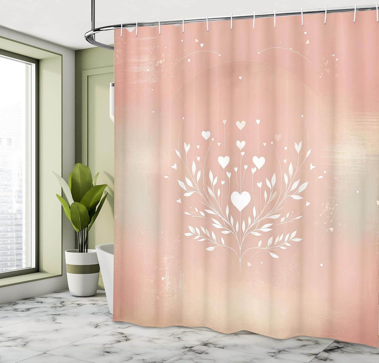imageAmbesonne Pink Shower Curtain Dreamy Huddle of Carnation Flowers with Gentle Petals on Plain Backdrop Cloth Fabric Bathroom Decor Set with Hooks 69 W x 70 L Dark Sea Green Pale KhakiBlush White Pale Mauve